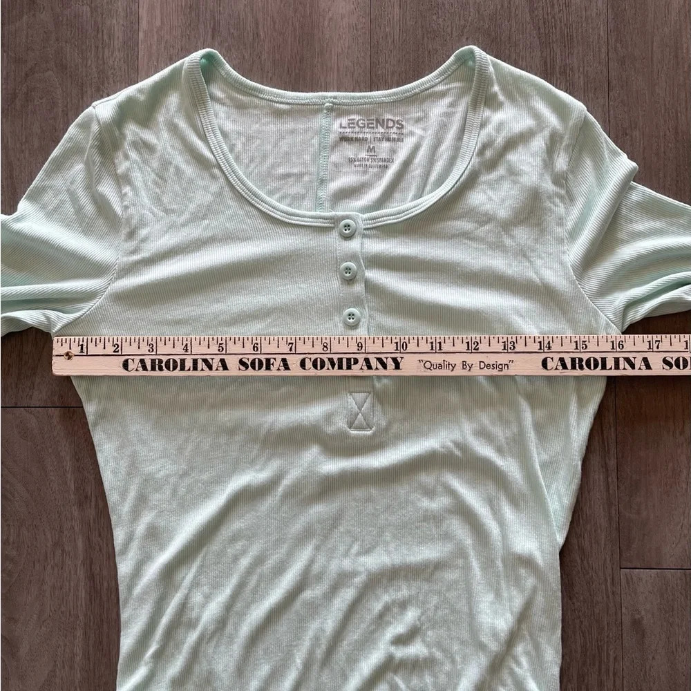 Legends Work Hard Stay Humble Sea Green Rib Long Sleeve Body Suit Women’s Medium - Picture 7 of 10